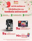 Castiga espressoare automate Philips, televizoare QLED Smart TCL sau vouchere Auchan în valoare de 100 de lei fiecare