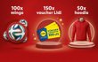 Castiga mingi de fotbal Cupa Mondială 2026, hanorace Coca-Cola sau vouchere Lidl în valoare de 100 de lei fiecare
