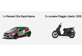 Castiga o masina Renault Clio Esprit Alpine sau scutere Piaggio Liberty 125S