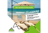 Castiga un set compus din 2 sezlonguri si o umbrela terasa ideale pentru momentele de relaxare in curte