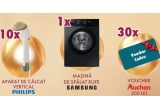 Castiga o masina de spalat Samsung, un aparat de calcat cu aburi Philips sau vouchere Auchan de 200 lei