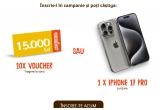 Castiga un telefon iPhone 17 Pro sau vouchere de vacanta Travelart