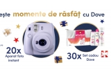 Castiga un aparat foto instant Fujifilm sau seturi cadou Dove